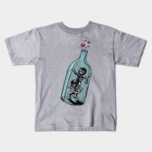 Playing skeletons in glass bottle Kids T-Shirt